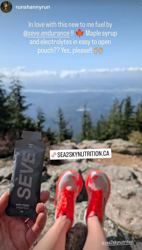 A Sève gel at the summit after a trail climb
